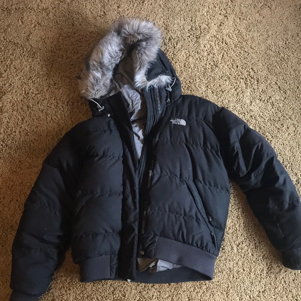 Black North Face Down Jacket with hood